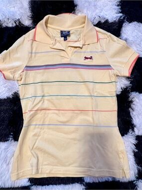 Le Tigre Light Yellow Polo with Pink Stripe